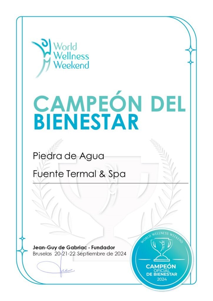 WWW Certificate Champion ESPAÑOL_Piedra de Agua Fuente Termal & Spa